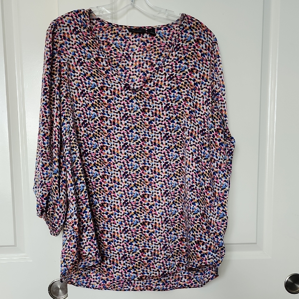 Halogen Multicolor Abstract Print Blouse